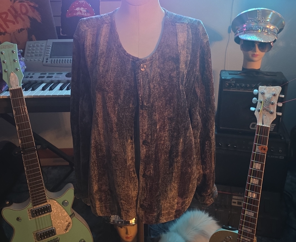 Source Unknown Brown and Green Cardigan